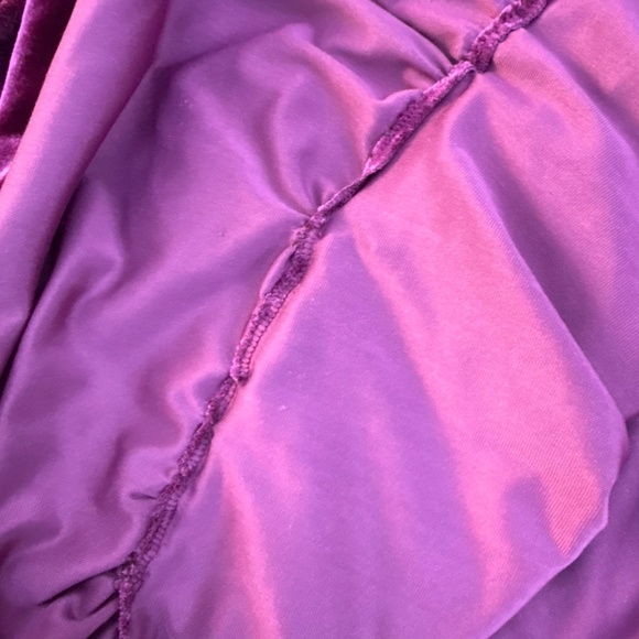 Betsey Johnson Velvet Mini Tiered Baby Doll Dress XS Puff 3/4 Sleeve Tawny Port - Picture 8 of 14